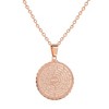 Steeltime Ladies stainless steel english prayer round pendant with 18'' ball chain. Color Options: Silver, Gold, Rose Gold - 2 of 3