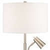 Pacific Coast Lighting 32" Tall Large Modern End Table Lamp with Side Reading Light Silver Brushed Nickel Finish Metal Single Living Room Bedroom - 4 of 4
