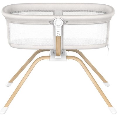 MYKKO 3 in 1 Baby Bassinet, Rocking Bassinets Bedside Sleeper, One-Second Convert Travel Portable Bassinet Newborn Baby (White)