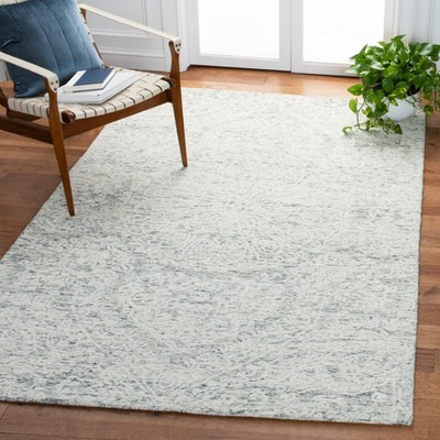 Gray Hand-Tufted Wool Rectangular Area Rug 4' x 6'