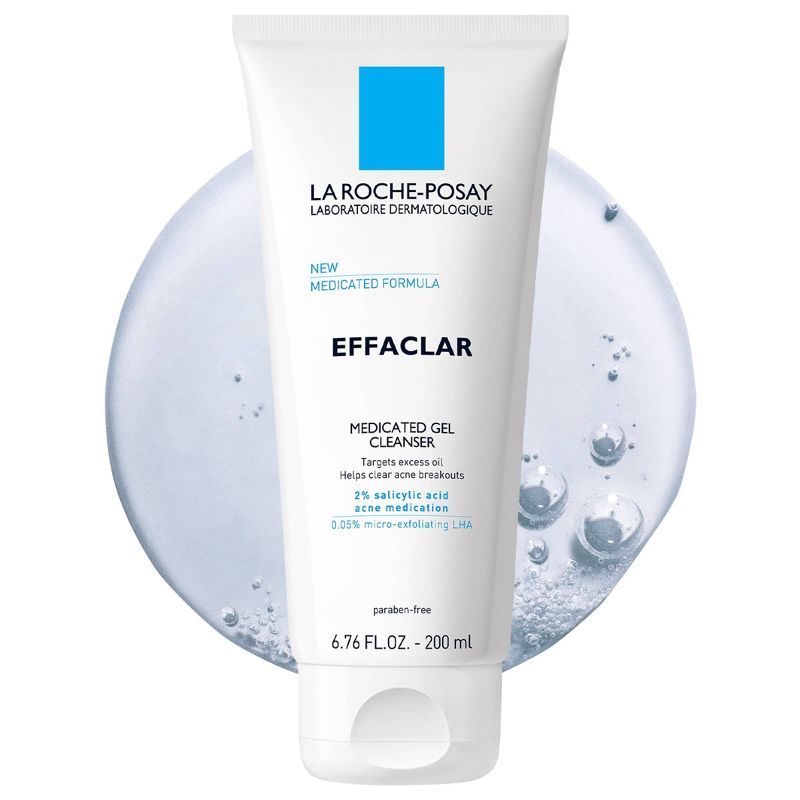 La Roche Posay Effaclar Acne Face Cleanser, Medicated Gel Face Cleanser with Salicylic Acid for Acne Prone Skin - Unscented - 6.76 fl oz, 3 of 12