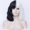 Unique Bargains Women's Halloween Shoulder Length Wig Loose Wavy Curly Wigs 14" with Wig Cap - 2 of 4