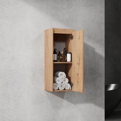 12" Bathroom Side Cabinet, 2-Soft Close Doors, Float Mounting Design