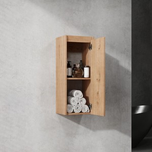 12" Bathroom Side Cabinet, 2-Soft Close Doors, Float Mounting Design - 1 of 4