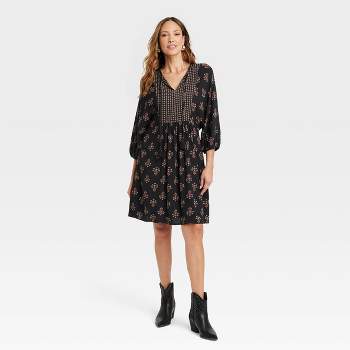 Women's Long Sleeve Lace Dress - Knox Rose™ Black 3x : Target
