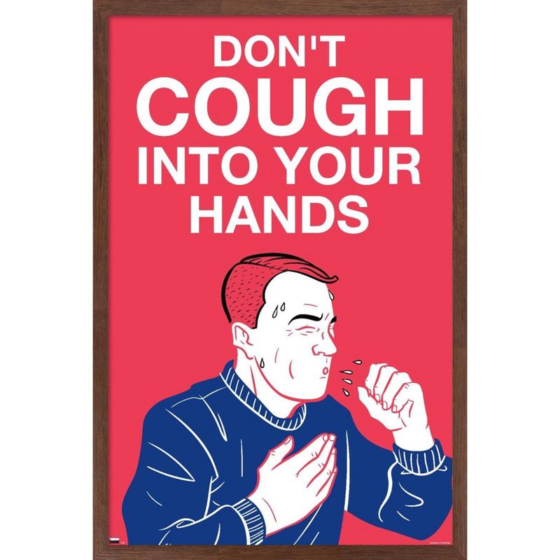 Trends International Don't Cough Into Your Hands Framed Wall Poster Prints, 1 of 7