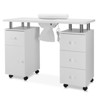 Karlhome 42.5 in. White MDF 3-Drawer Manicure Table Nail Desk with Storage, Doors, Electric Dust Collector - 2 of 4