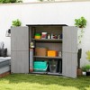 Outsunny Outdoor Storage Shed, Wooden Garden Storage Cabinet with Waterproof Asphalt Roof, 2 Shelves, Lockable Doors and Adjustable Feet - 2 of 4