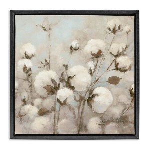 Stupell Industries Neutral Cotton Flower Painting, 25" x 25" - 1 of 4