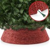 Casafield Water Hyacinth Christmas Tree Collar, Woven Tree Base Cover with Cord Cut Out - 4 of 4