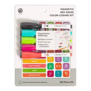U Brands 68pc Magnetic Color Coding Planner Kit with Dry Erase Markers
