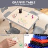 Garvee Kids Table and Chairs Set, Height Adjustable Desk With 4 Seats,Graffiti Desktop, Non-Slip Legs - 4 of 4