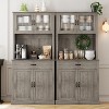 homfan 71" Tall Kitchen Hutch Storage Pantry with Microwave Stand, Freestanding Buffet with Shelves - 3 of 4