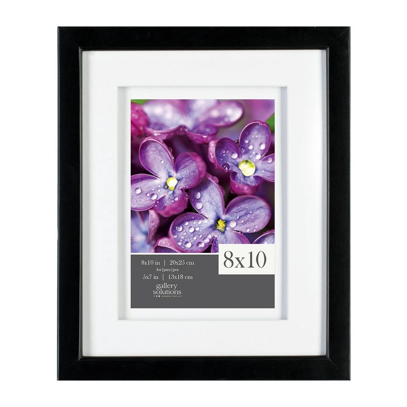 Gallery Solutions 8&#34;x10&#34; Black Wall Tabletop Frame with Double White Mat 5&#34;x7&#34; Image, 1 of 6