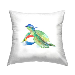 Stupell Industries Green Sea Turtle Beach Ball Aquatic Animal - 1 of 3