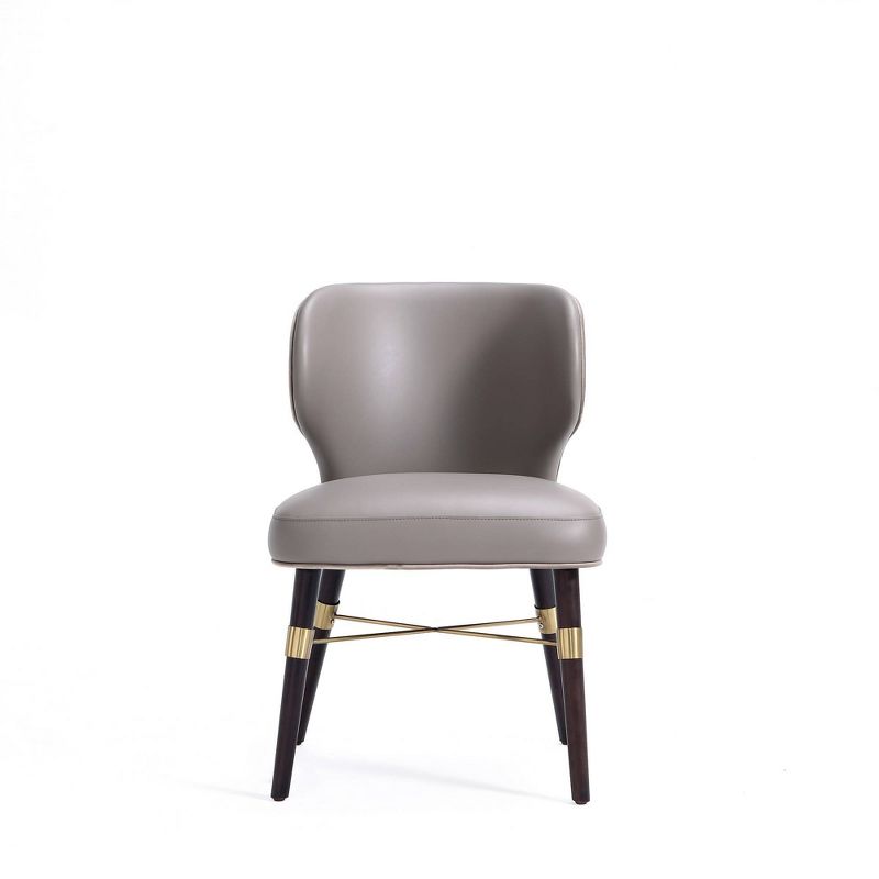 Strine Modern Velvet and Leatherette Upholstered Dining Chair Dark Taupe - Manhattan Comfort, 3 of 10