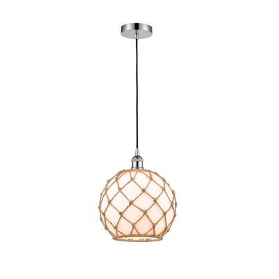 Farmhouse Rope - 1 Light Mini Pendant In Industrial Style-12.75 Inches Tall and 10 Inches Wide