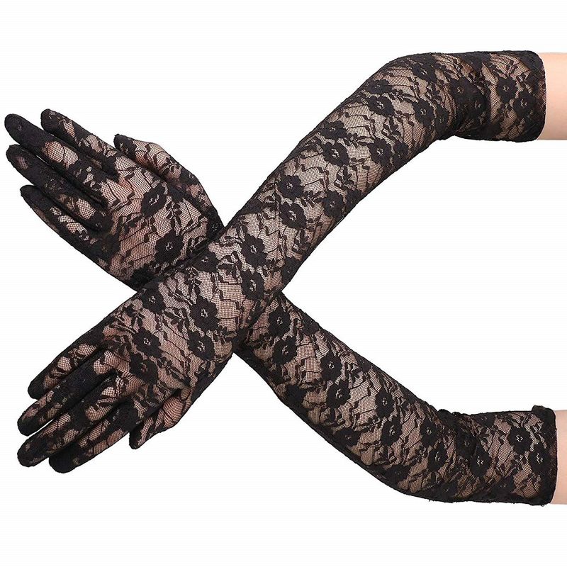 Skeleteen Above the Elbow Costume Gloves - Black, 3 of 6