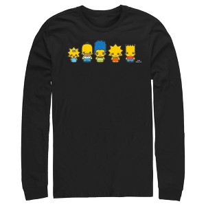 Men's The Simpsons Chibi Family Long Sleeve Shirt - 1 of 4