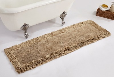 Beige Shaggy Border 100% Cotton 20" x 60" Bath Rug