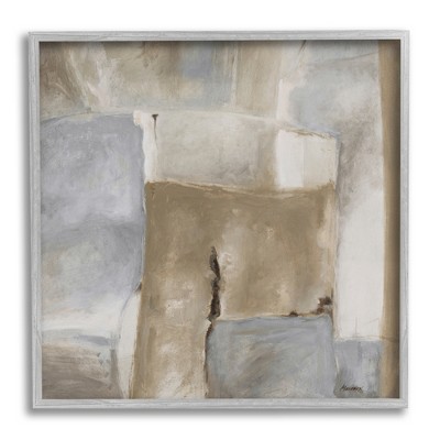 Stupell Industries Earthy Industrial Abstract Geometric Shapes Brown Tones Framed Giclee Art
