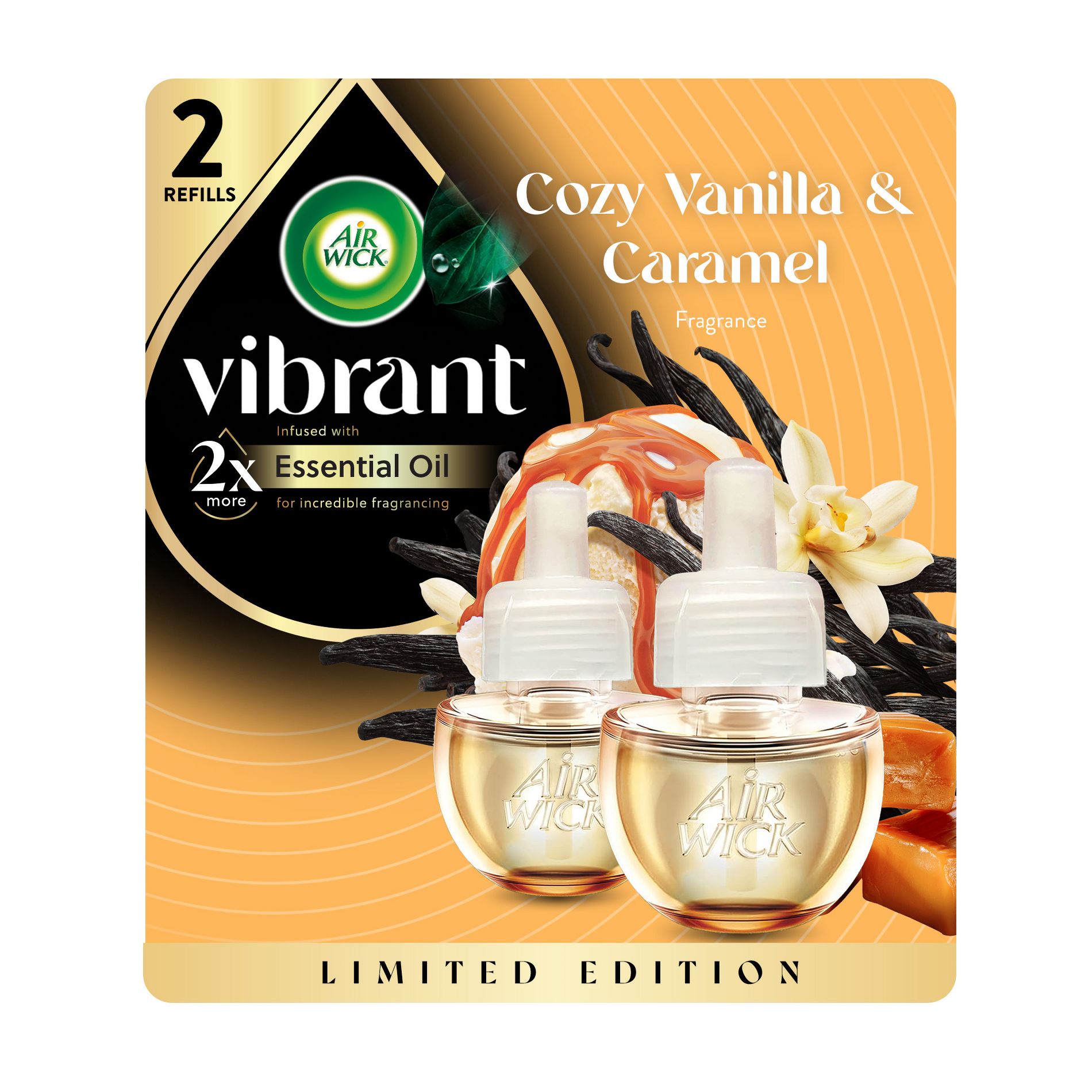 Air Wick Scented Oil Air Freshener - Vanilla & Warm Caramel - 1.34 fl oz/2pk
