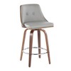 26" Faux Leather Mid-Century Modern Counter Stool with Swivel and Round Footrest for Kitchen or Bar (Set of 2) - 2 of 4