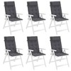 vidaXL Chair Cushion Outdoor High Back Chair Cushion Seat Pad Oxford Fabric - Anthracite 6 Pack - 4 of 4