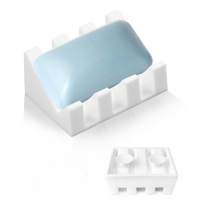 Aoibox Silicone Soap Dish for Bar Soap Holder, Self Draining Waterfall Drying Tray for Shower Bathroom, Keeps Soap Dry & Clean, Easy Cleaning - 1 of 4