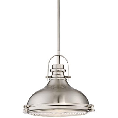 Possini Euro Design Brushed Nickel Dome Mini Pendant Light 11 1/2" Wide Industrial Urban Barn Fixture Kitchen Island Dining Room