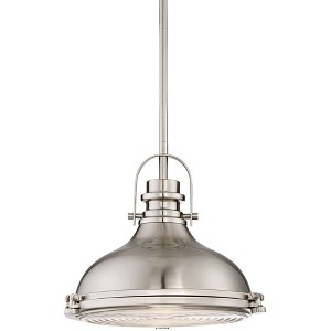 Possini Euro Design Verndale Brushed Nickel Mini Pendant 11 1/2" Wide Modern Industrial Dome Shade for Dining Room House Foyer Kitchen Island Entryway - 1 of 4
