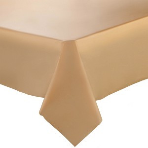 Smarty Had A Party 54" x 108" Gold Rectangular Plastic Tablecloths - 96 pcs - 1 of 4