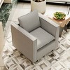 Cozy Modern Linen Accent Chair with Soft Seat and Back Cushion, Comfortable Sofa Chair for Living Room or Reading Corners-The Pop Home - 2 of 4