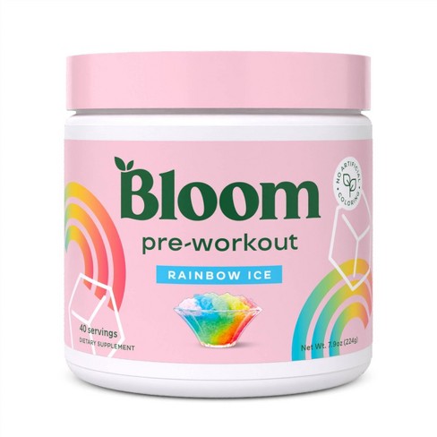 Bloom Nutrition Original Pre-workout Powder - Rainbow Ice - 7.9oz