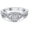 Pompeii3 3/4CT Diamond Halo Infinity Engagement Wedding Ring Set 14k White Gold Lab Created - 3 of 4