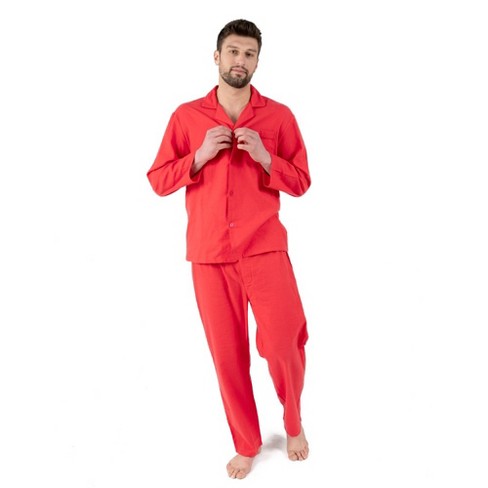 Leveret Mens Two Piece Flannel Pajamas Red Xl : Target