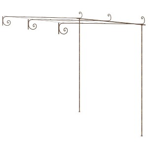 vidaXL Garden Arch Antique Brown Wrought Iron Large Decorative Inlays - 1 of 4