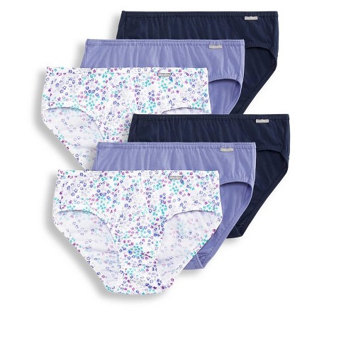 Jockey Women's Plus Size Elance Bikini - 6 Pack 8 Blue Orion/flower Garden  Purple/thunder Blue : Target