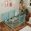 SEVOBAL Pet Crates and Houses 8 Panel Metal Dog Playpen with Doors for Indoor Outdoor Yard Living Room, Blue, 52"*52"*32" - 4 of 4