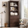 70" Tall Bookcase with Storage – Modern Wooden Deep Shelves (3-Tier Open + 3 Drawers), Organizer for Library/Office/Living Room - 2 of 4