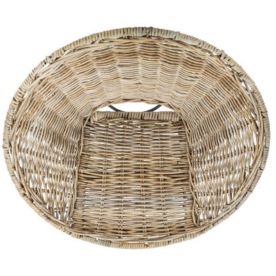 Grey Wash & Dark Steel Geometric Rattan Accent Chair