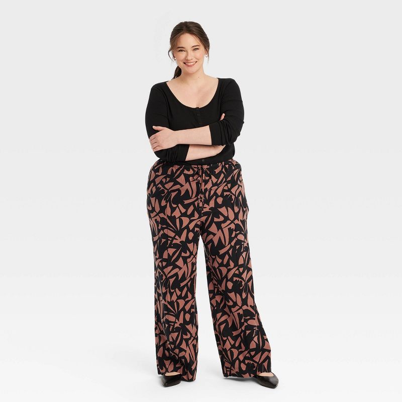 Women's High-Rise Wide Leg Linen Pull-On Pants - A New Day™, 4 of 11