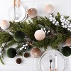 Aoibox Velvet Christmas Tree Ornaments 15pcs Pack Shatterproof Multicolor Balls Green Brown Neutral 3.15 Inch Lightweight Holiday Decor - 4 of 4