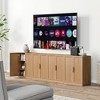36"x124"x16" Wood Accent Cabinet in Natural Color, Storage Organizer with Adjustable Shelves for Kitchen Bedroom Entryway Living Room Dinning Room - 2 of 4
