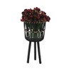 Sevobal Planters Outdoor Garden Bamboo Planters, Flowers Ferns Succulents Planter Pots for Hall Balcong Porch Home, 3 Pcs, Black, 15"*15"*26" - 4 of 4