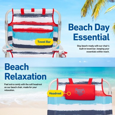 Banana Boat 2-Pack Red Multi 5-Position Folding Beach Chairs