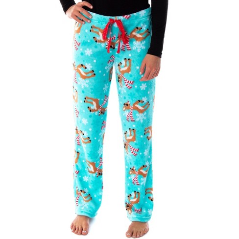 Rudolph The Red Nosed Reindeer Soft Touch Fleece Plush Juniors Pajama Pants  L Blue : Target