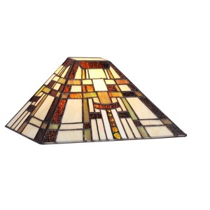 Chloe Lighting Farley Tiffany-Style Mission 1 Light Wall Sconce 12"Wide - 1 of 4