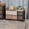Sapphtopaz Drawer Dresser for Bedroom Horizontal Tower Cabinet Organizer Unit Chest of Drawers Easy Pull Fabric Bins with Metal Frame for Hallway - 3 of 4
