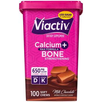 Viactiv Calcium Supplement Plus Vitamin D Soft Chews - Milk Chocolate - 100ct